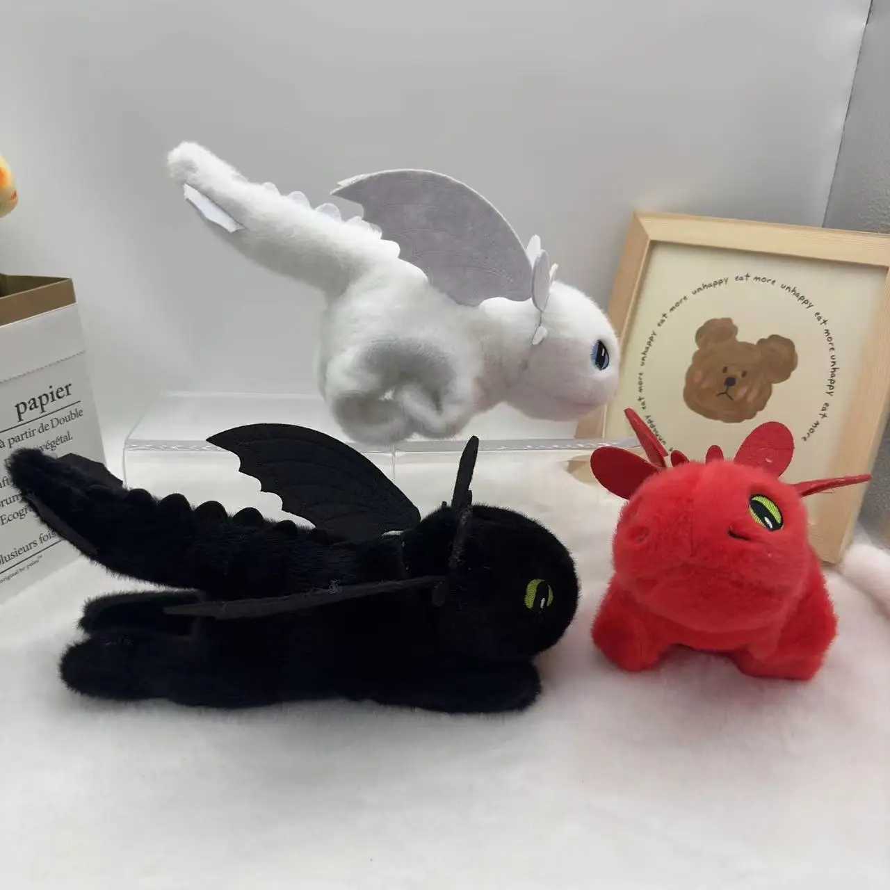 23cm Plush How to Train Your Dragon Toys Kawaii White Black Dinosaurs Animal Stuffed Plush Doll Wrist Band Plush Toys Boys Gifts X250322