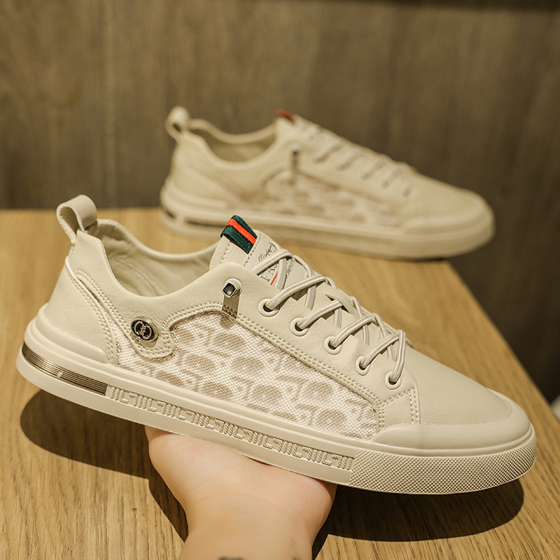 Spring new Korean style fashion trendy student casual sports shoes men's low-top lace-up outdoor sneakers