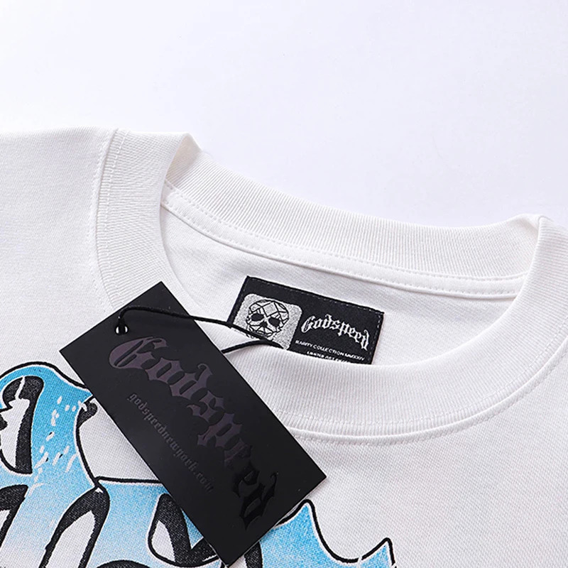 Mens Clothing Godspeed T-shirts American High Street Fashion Print Short Sleeve GOD SPEED Top Tee 250321