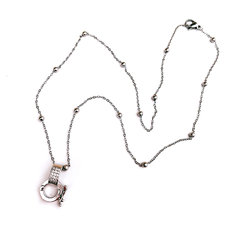 New Thai Titanium Steel Color Preserving Metal Buddha Brand Starry Sky Collar Jade Stone Hanging Chain