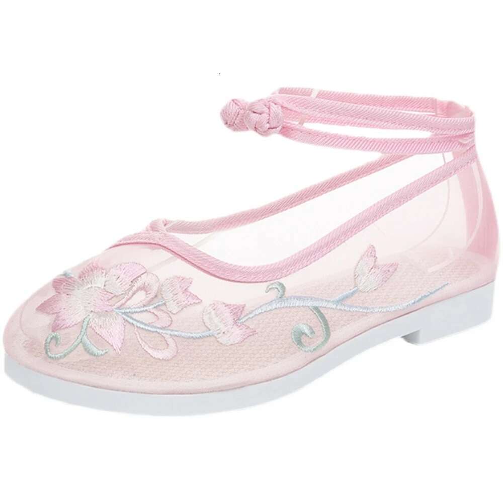 2025 New Women's Mesh Hanfu Shoes Summer Breathable Embroidered Flat Shoes Soft Anti slip Sandals Designer Women's Trendy Casual Shoes1