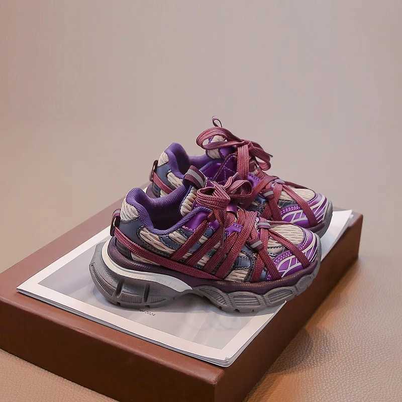 Childrens Sneakers Chunky 2024 New Girls Basketball Shoes Fashion Versatile Kids Maternal Boys Sports Shoes for School Breathable X250322