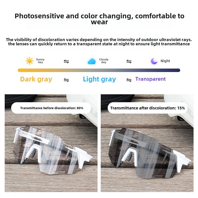 Cycling Glasses Windproof Glasses For Men And Women Discoloration Sports Fitness Running Goggles Day And Night Dual-purpose Cycling Equipment