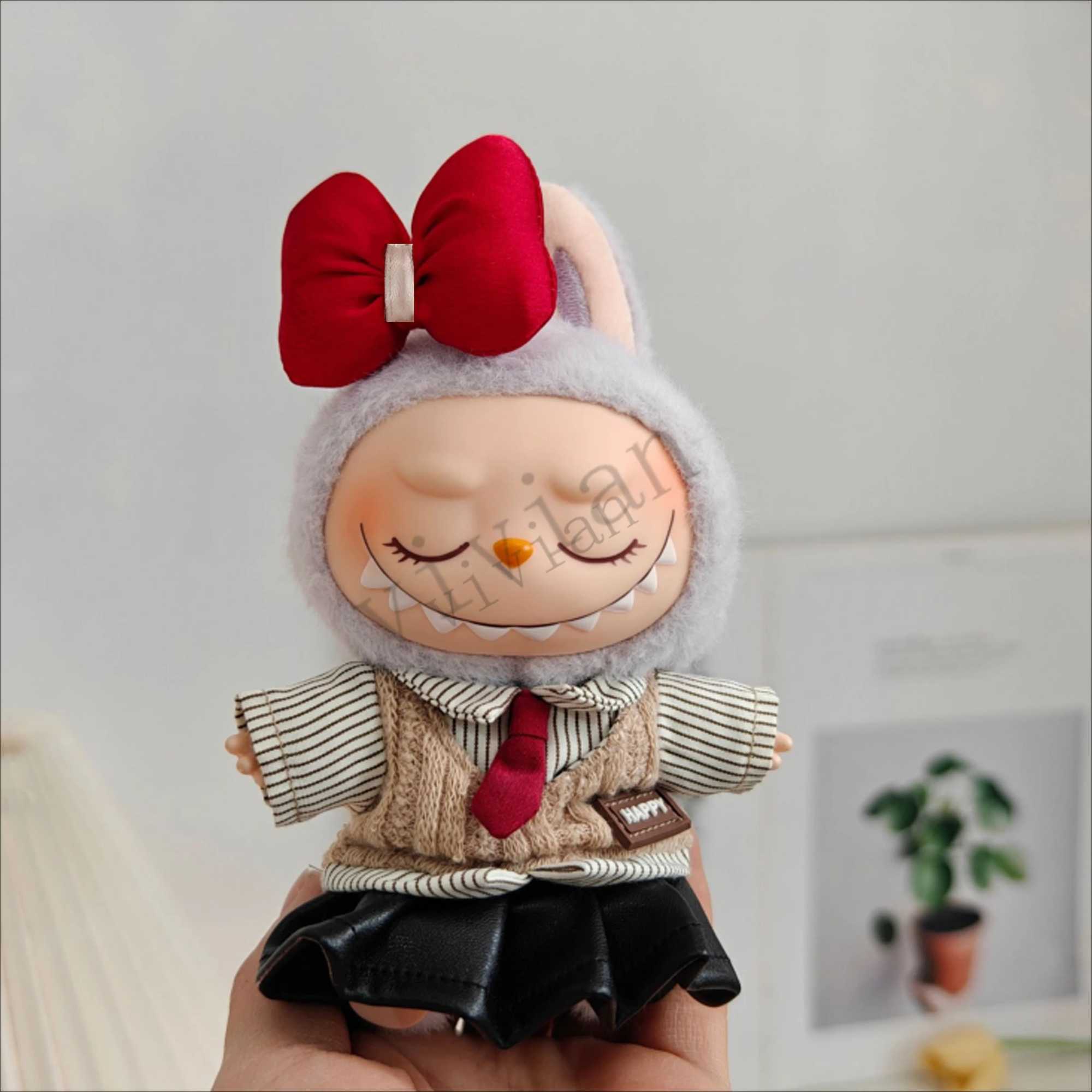 DollS Clothes Outfit Accessories For 15-17cm Labubu College sle shirt sweet cool sle leather skirt Camera shoes Clothing Z250322