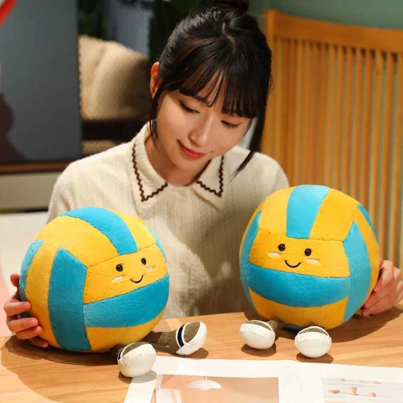 Cartoon volleyball plush toy cute soft filled doll home decoration childrens home pillows birthday plush doll ball toy X250322