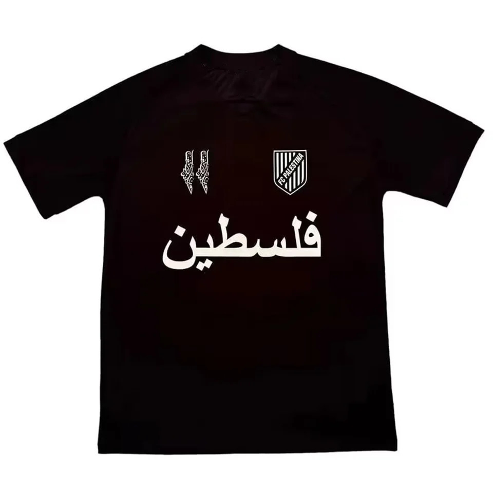 Mens Shirts Outdoor Sports Wear Palestinian Black Football Jersey Fashion Breathable Quick Drying rens Tshirt Womens Tops 250321