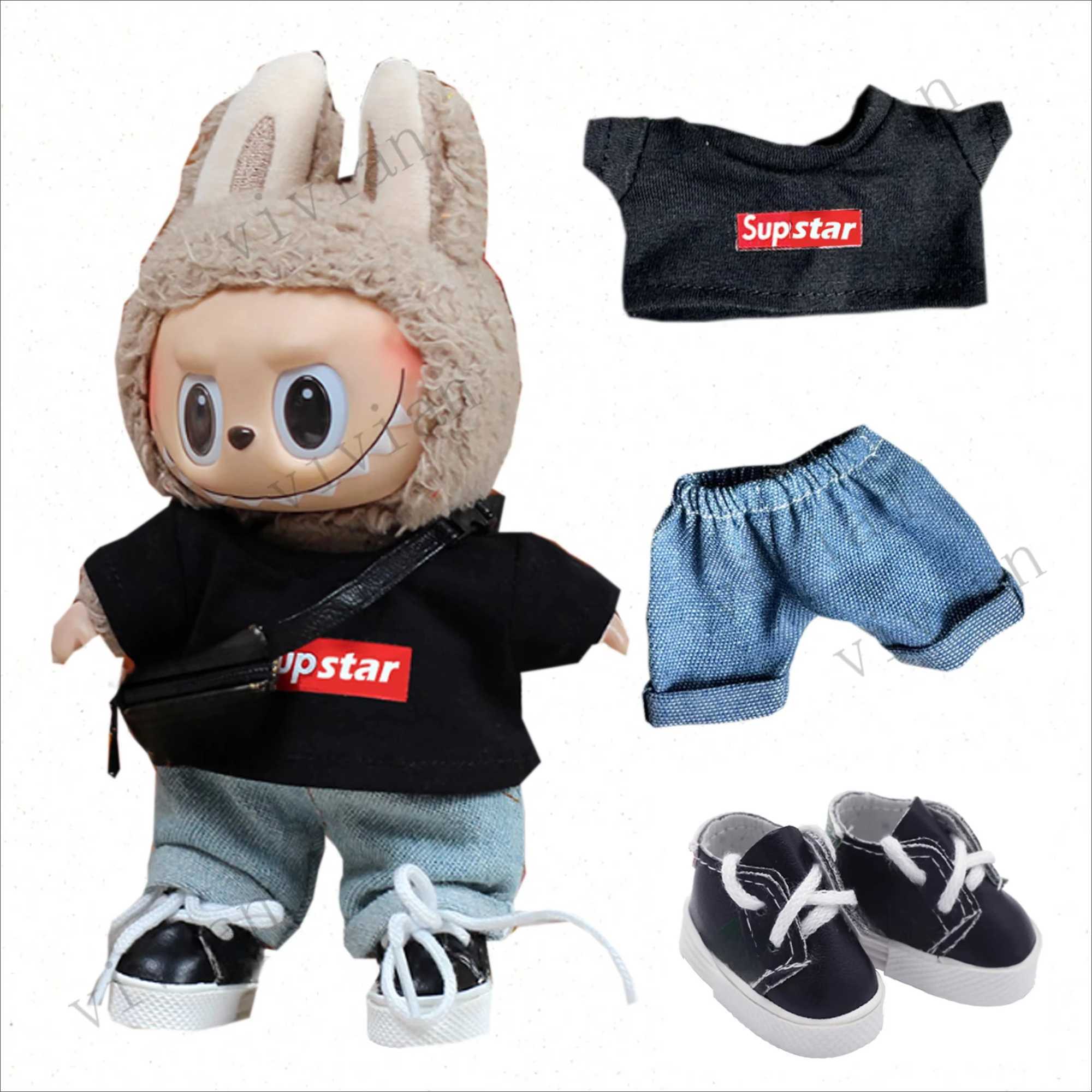 Suitable for 15-17cm Labubu V1 V2 set vinyl doll clothing Macarons best decorative fashion clothing Z250322