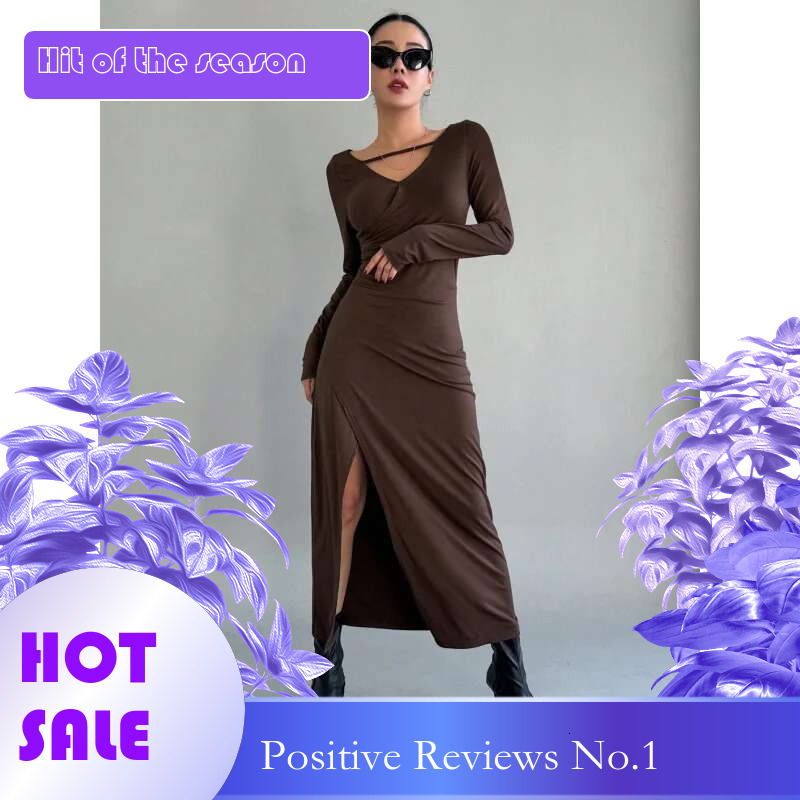 Dongdumaoyi Nieuwe Elegante Hoge Gevoel Vrouwen Gebreide Jurk Split Sexy Schede Slim Fit C