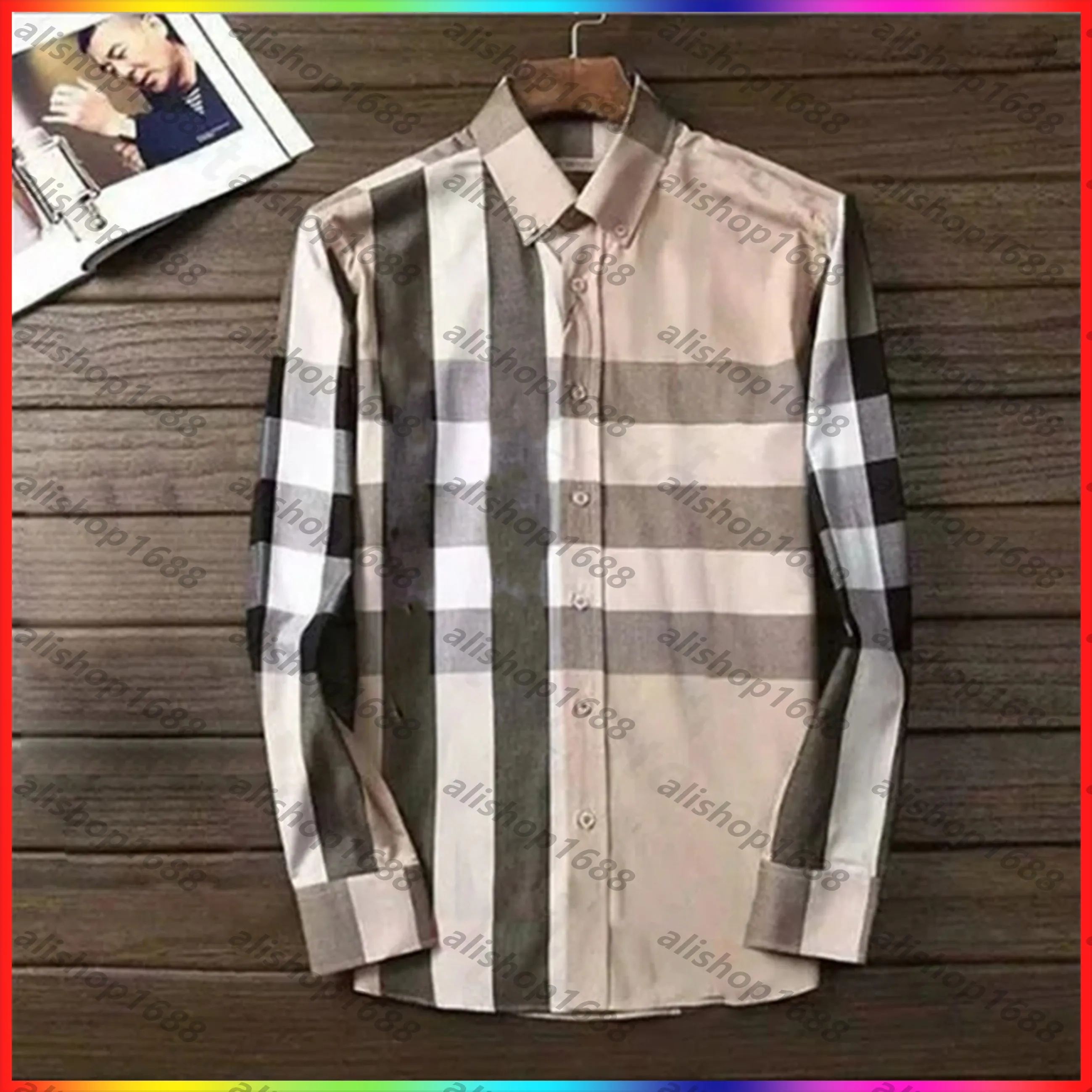 5A luxury designer 2025 luxury men's shirts fashion casual business social and cocktail shirt brand Spring Autumn slimming the most fashionable clothing