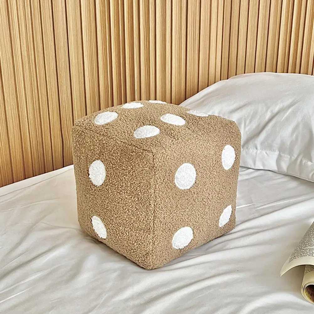 Dice Pillow Simulation Dice Plush Pillow Cube Plush Pad Filling Sofa Backrest Support Pad Office Car Decoration PillowXJ250321