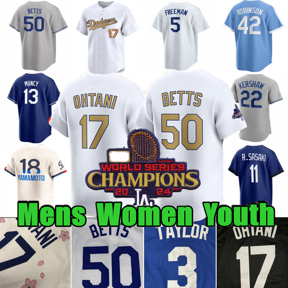 Shohei Ohtani 50 Mookie Betts Baseball Jersey Freddie Freeman Yoshinobu Yamamoto Will Smith Tyler Glasnow James Outman Enrique Hernandez Blake Snell Roki Sasaki