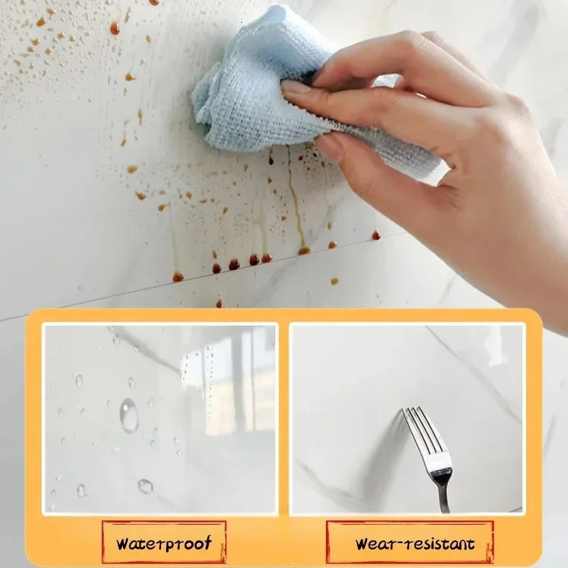 102040 pieces of simulated thick marble tile wall stickers PVC waterproof selfadhesive living room bathroom kitchen household floor 250318