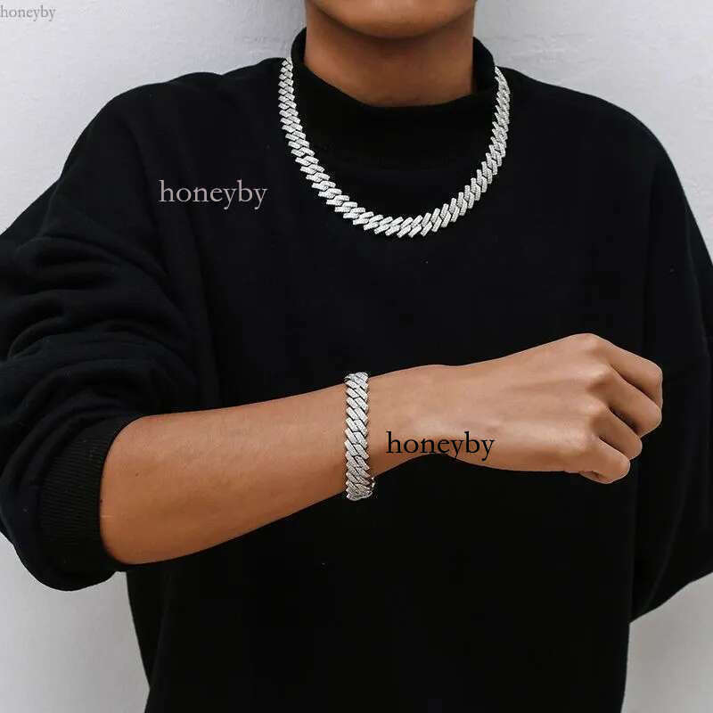 Choker Necklace Pendant Necklaces Designer For Men Fine Jewelry Hiphop Zircon 14mm Sier Cuban k Miami Chain