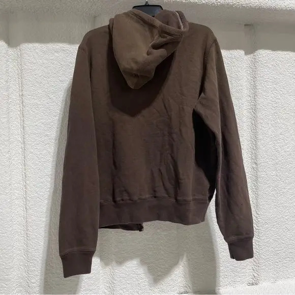 Y2K Brown Vintage Zipper Hoodie Tops Men Women Horseshoe Sweatshirts Harajuku Graphic Print Oversized Hoodies Clothing 250322
