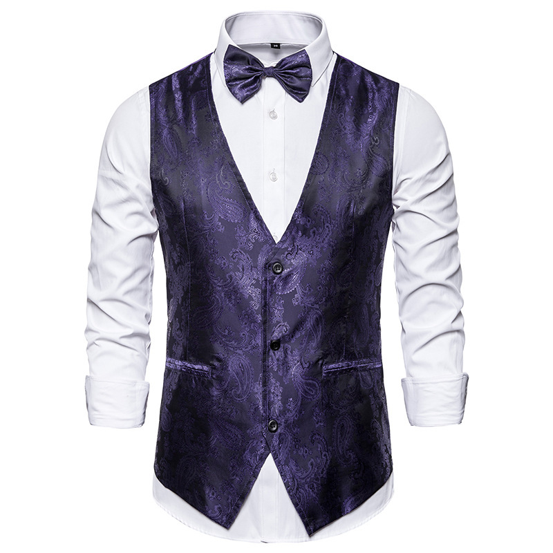k1001 Autumn Men's Slim Single-Breasted Suit with Stand Collar Embroidery for Weddings