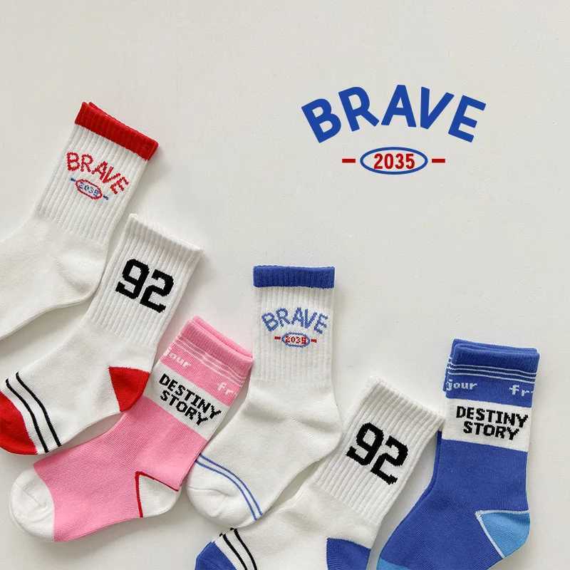 3 Pairs Childrens Sock Boys Girls Fashion Letters Numbers Sport Socks Cotton Socks Children 1-12T X2503221