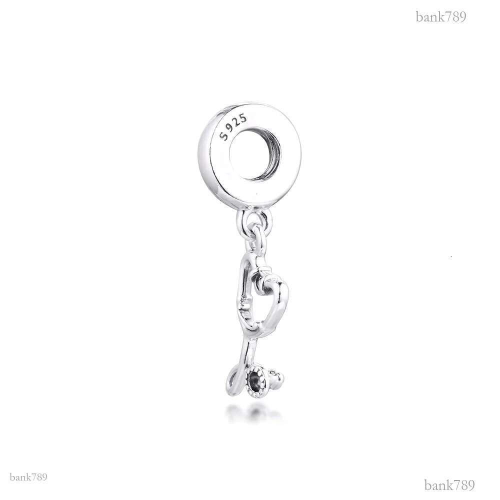 Heart Beads100% Real 925 Sterling Silver Stethoscope Heart Dangle Charms Fit Bracelet Metal Beads Silver Jewelry Q0531