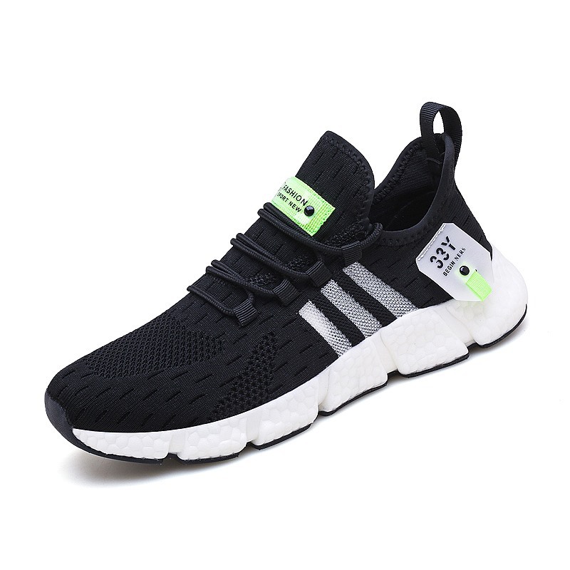 Big size 36-46 couples popcorn sole men's shoes thin casual flying woven sports shoes go with the trend