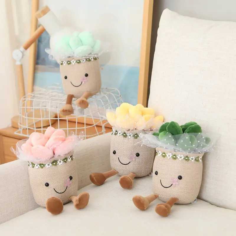 Lifelike Potted Plant Series Plush Toys Stuffed Soft Plants Bookshelf Decor Doll Creative Potted Flowers Pillow for Girls Gift X250322