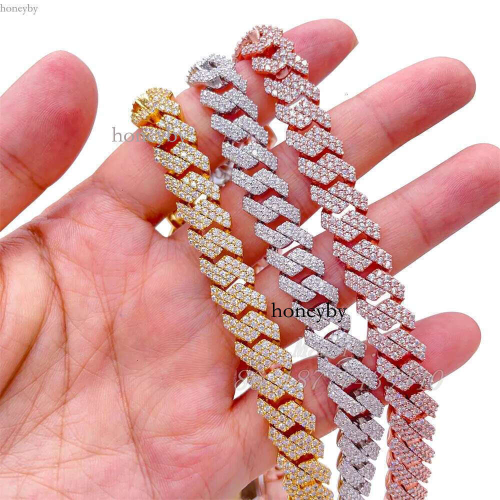 Pass Tester 10mm Width S Hip Hop Necklace Vvs Moissanite Dia Iced Out Cuban k