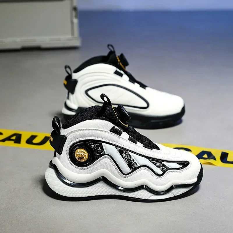 High quality 31-39 elastic and wear-resistant buckle basketball shoes for children suitable for boys non slip casual sports X250322