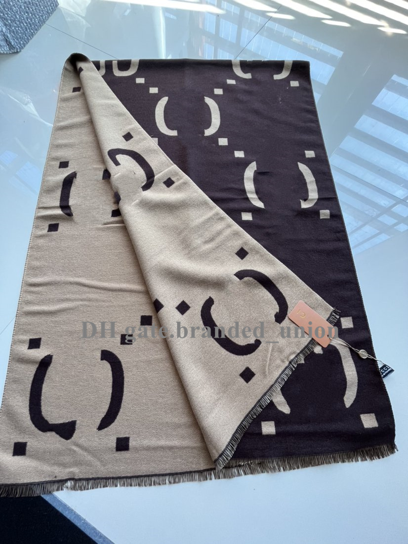 classic cashmere shawl scarf Men Women Big Letters stripe Graphic Shawls denim blue suitable soft feel fringe trim soft quality excellent long Designer scarves