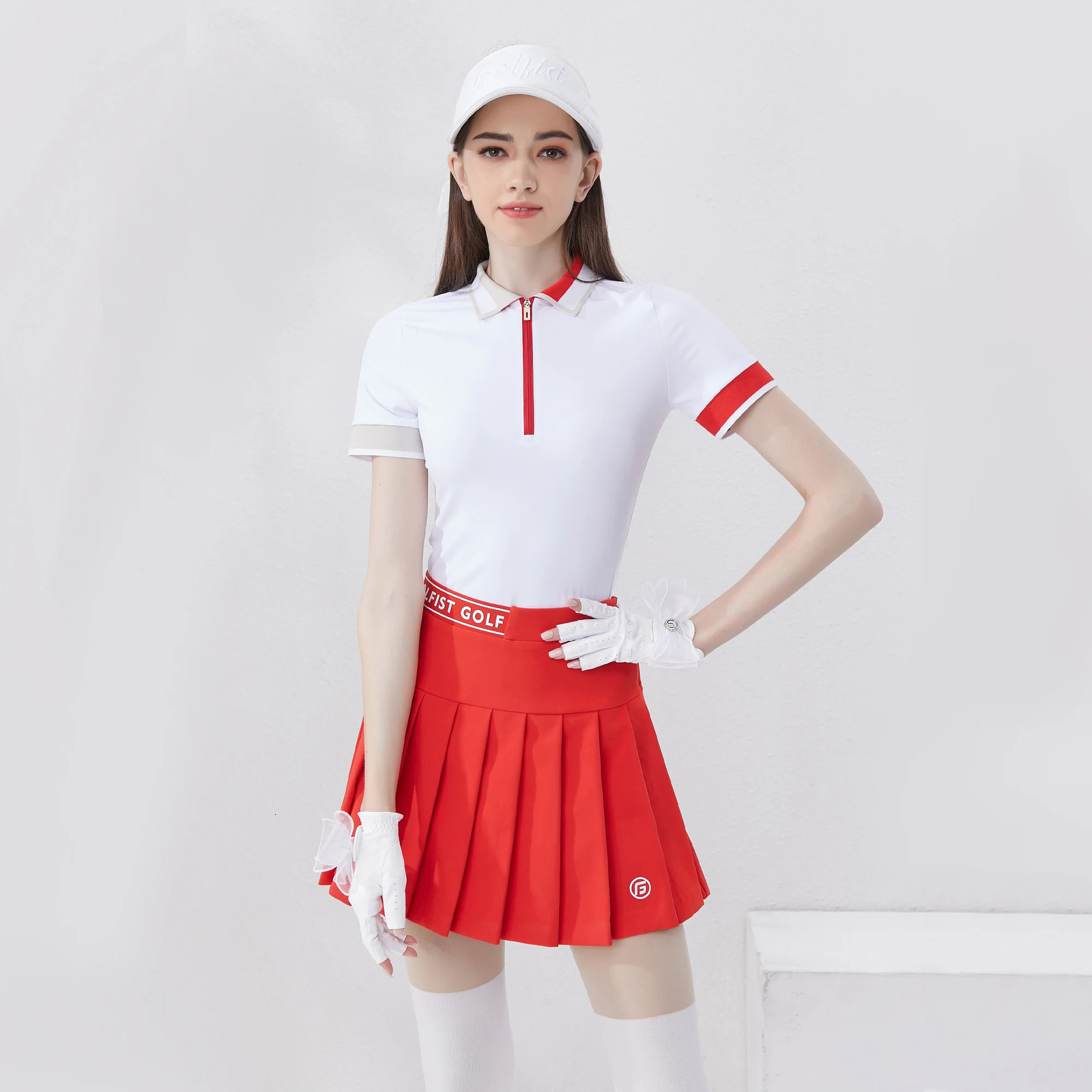 Golfist Golf Wear Ladies Polo Shirt Zipper Short Sleeve T-shirt Quick Dry Outdoor Athletic Tops Womens Golf Clothing 250321