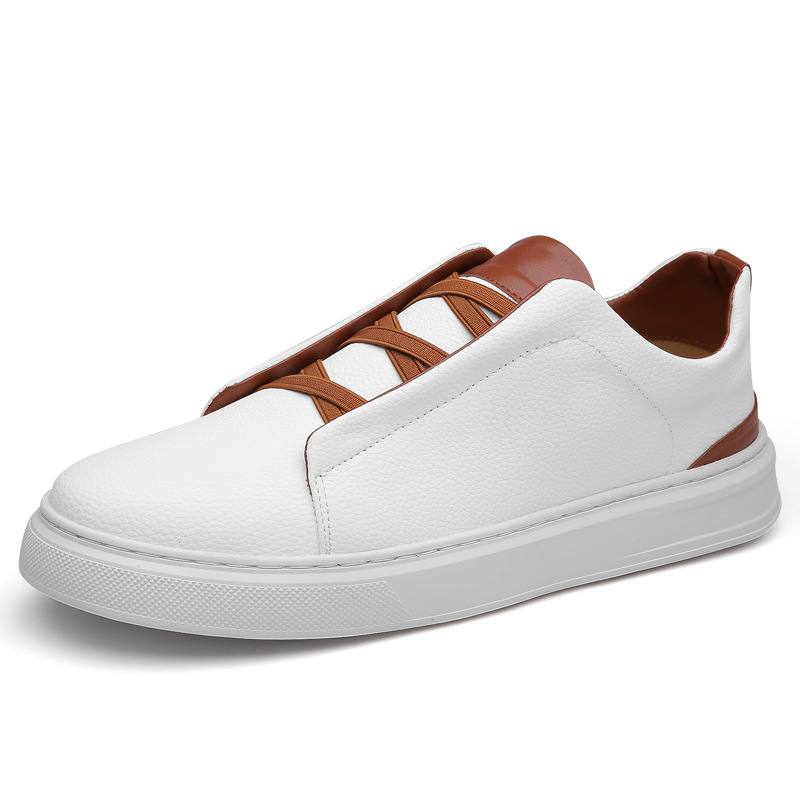 British new men's leather shoes bean shoes a slip-on set feet lazy shoes soft sole soft short casual