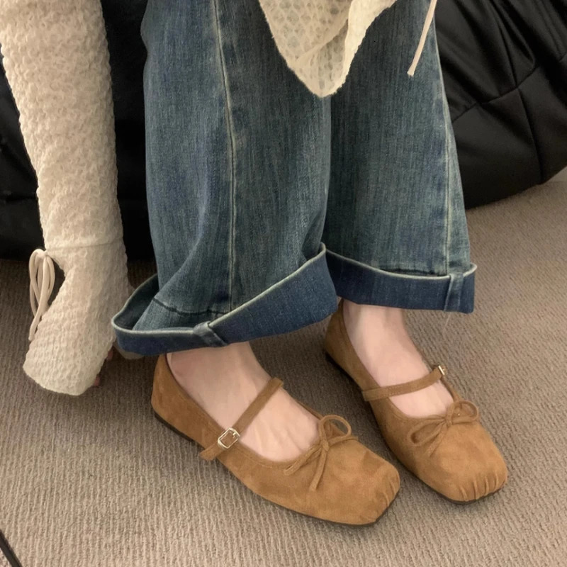 Dress Womens Shoes Fashion French Style Girl Bow Multifunctional Pig Nose Princess Shoes Womens Flat Shoes Multicolor 250319