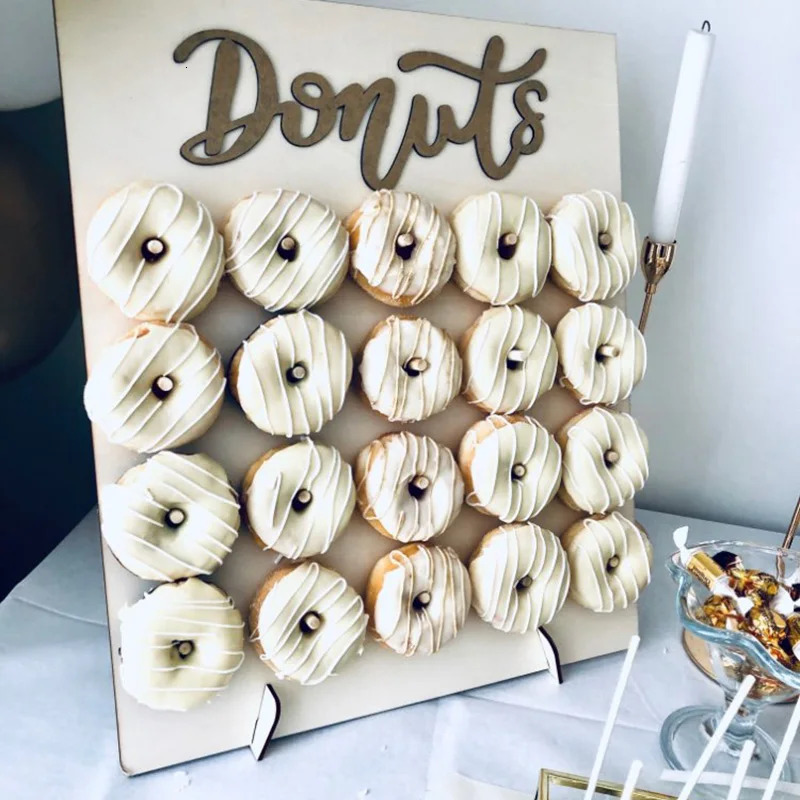 DIY Wooden Donut Wall Rustic Wedding Decoration Table Donut Party Decor Shower Anniversary Birthday Event Party Favor 250318