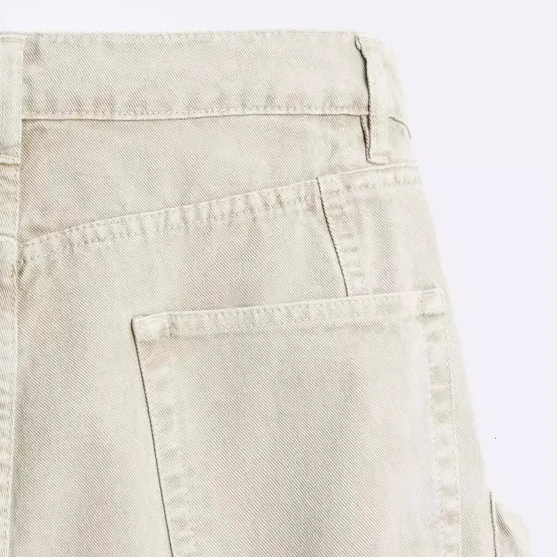 Trendy Denim Cargo Pants Mens Vintage Multi Pockets Patchwork Loose Straight Jeans Men Spring Fall Fashion Solid Color Trousers 250319