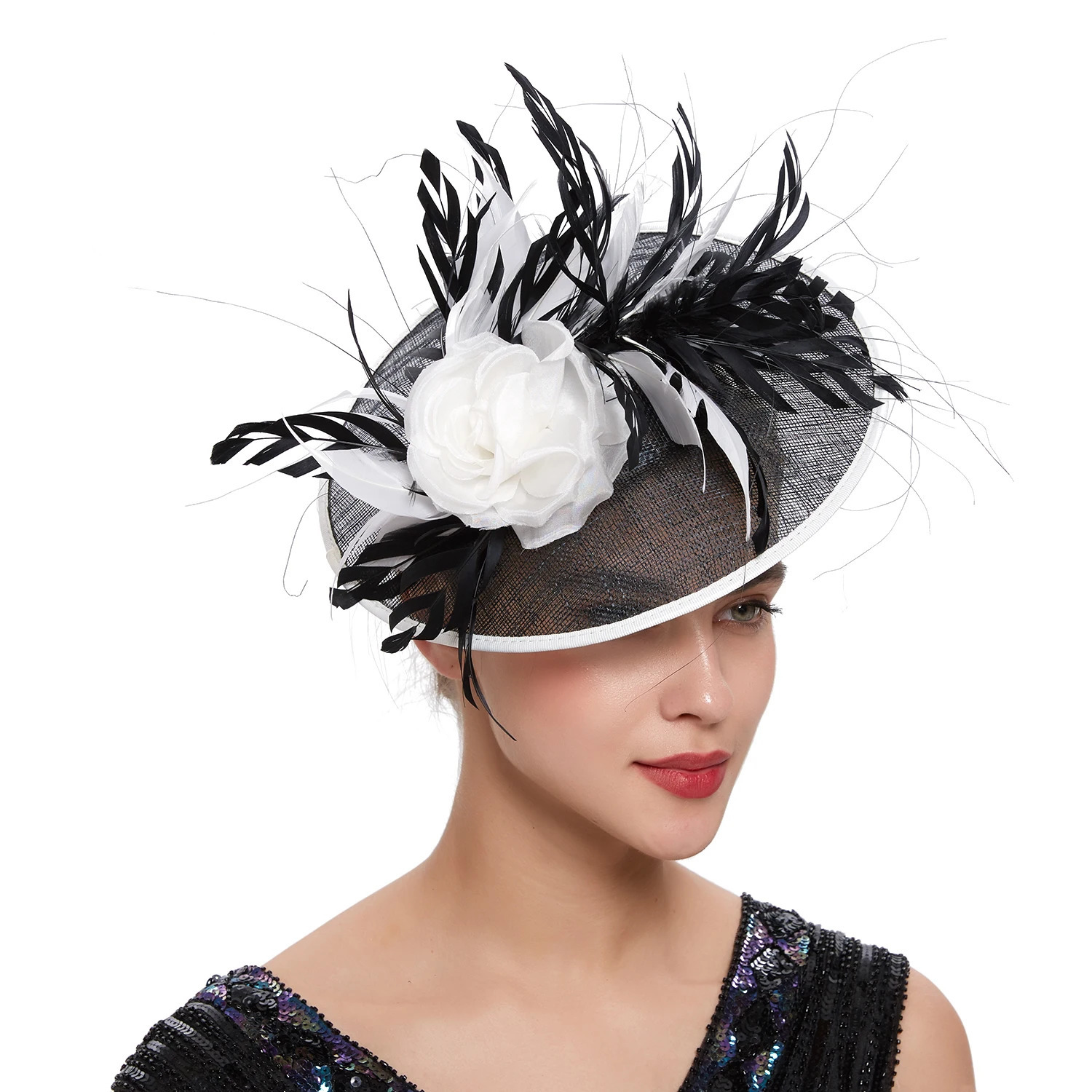 selling Christmas Sinamay Fascinator Perfect Wedding Hat Unique Derby Party Hat Fashionable Church Hat Bridal Female Fascinator 250320