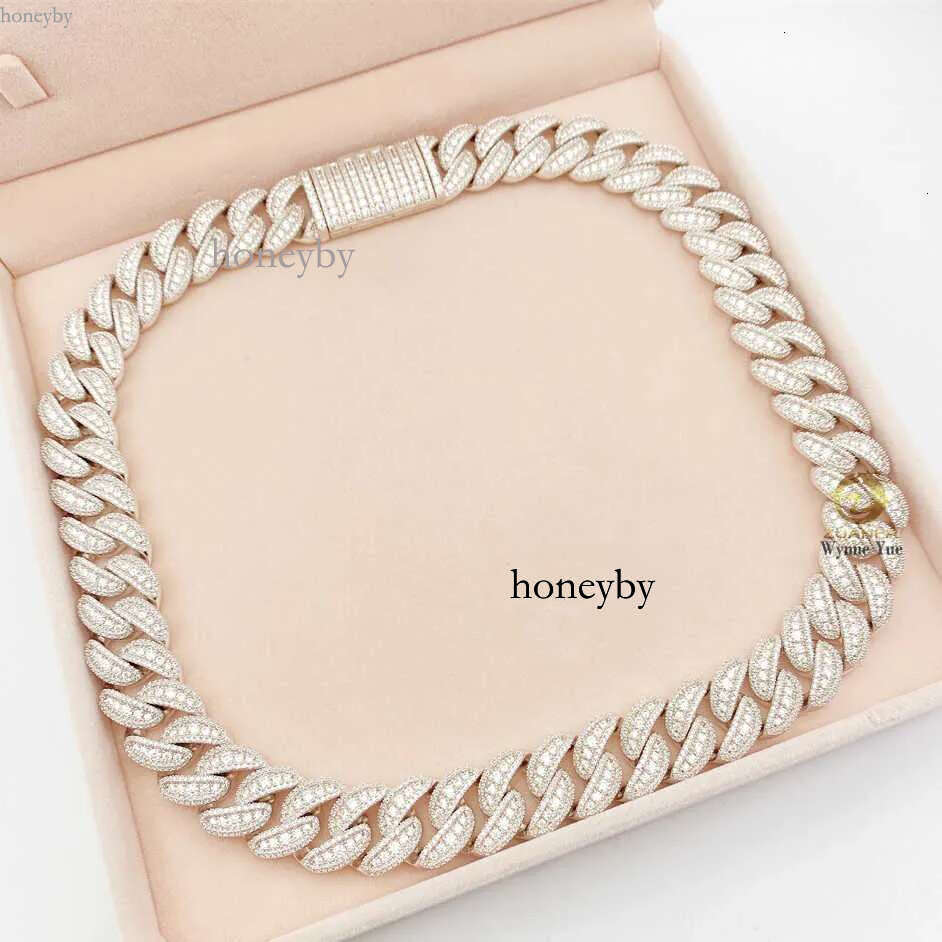 necklace moissanite chain 35ctw Bussdown 18mm Iced Out Falwless Moissanite Dia Miami Cuban k Chain