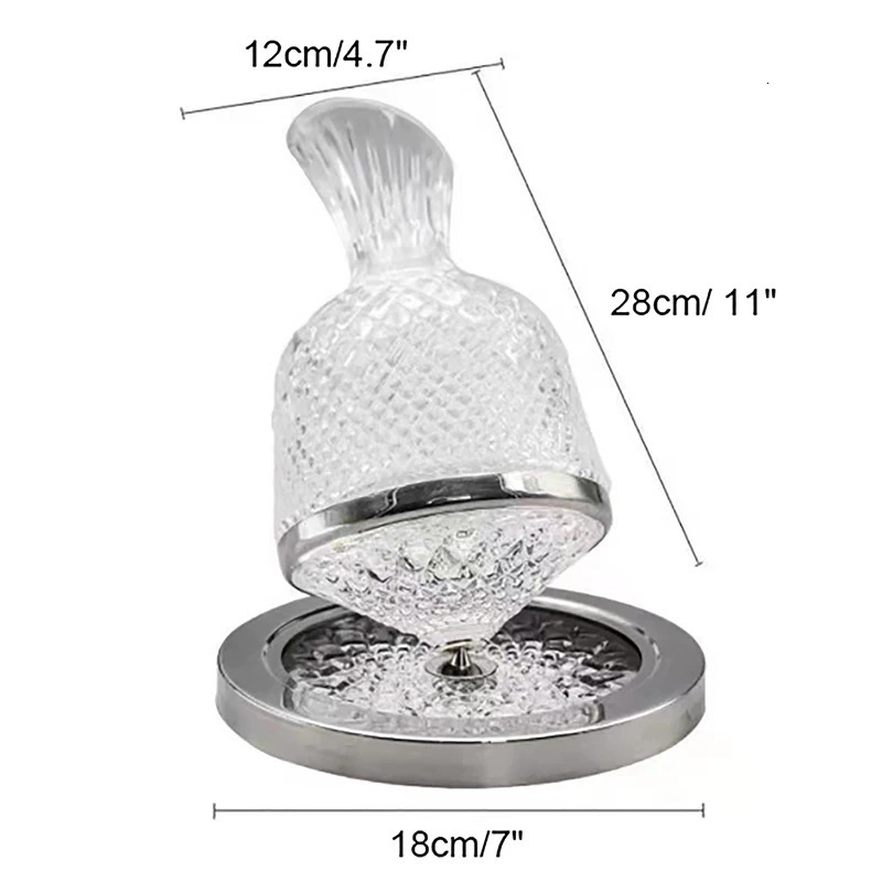 High Grade Crystal Glass 360 Rotating Decanter Tumbler 1500ml Decanter Wine Dispenser Aerator Mirror Jug Gift Bar Decoration 250321