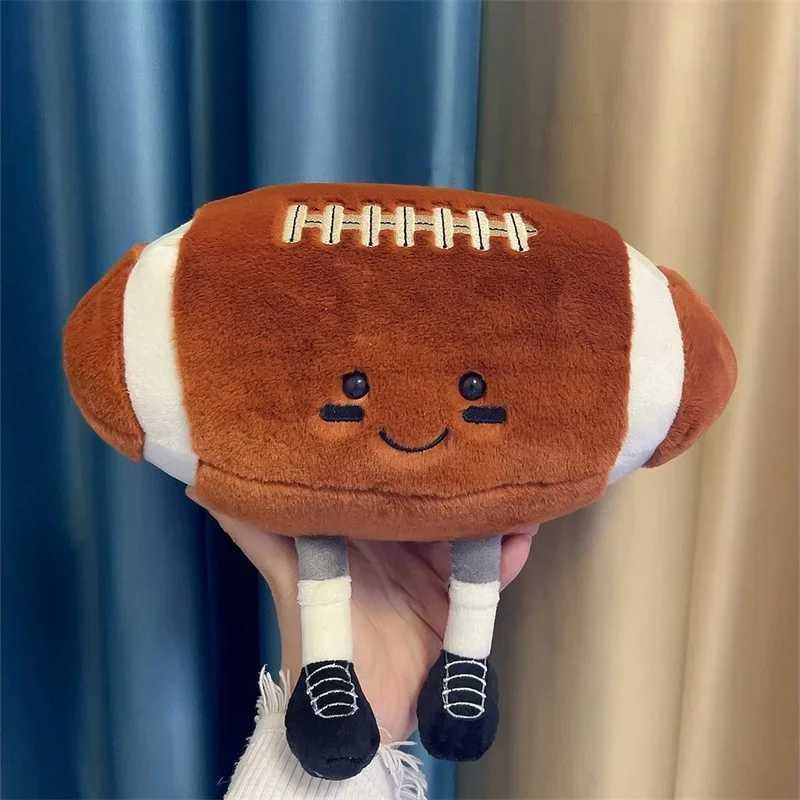 18CM Kawaii Rugby Plush Toys Cute Holiday Series Stuffed Creative Ball Dolls With legs Pillow Rugby Player Home Decoration Gift X250322