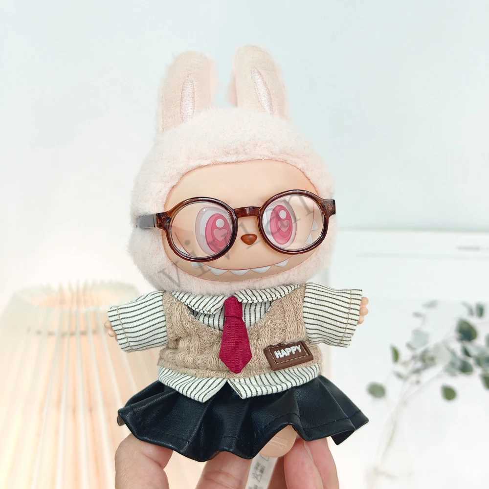 DollS Clothes Outfit Accessories For 15-17cm Labubu College sle shirt sweet cool sle leather skirt Camera shoes Clothing Z250322