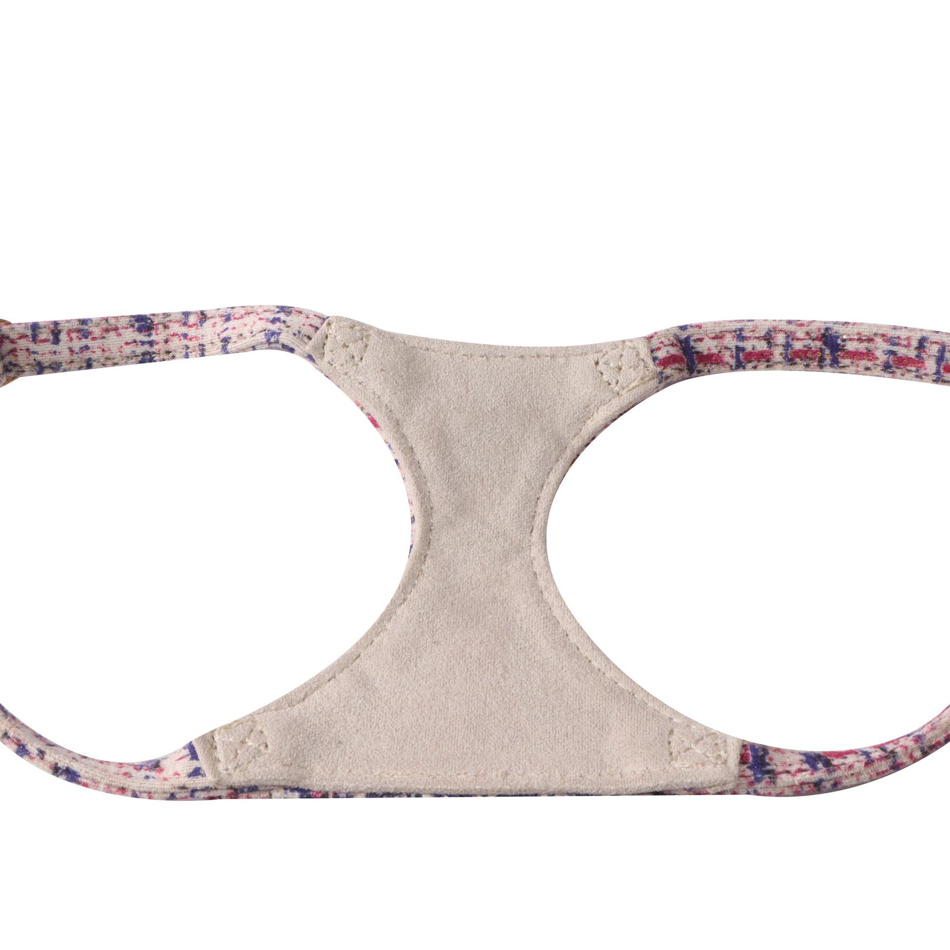 2025 new Suede Material No Pull Dog Leash Set- Soft Lightweight Fresh Style Pattern Puppy Harness, Adjustable Step-in Pet Harness for Small