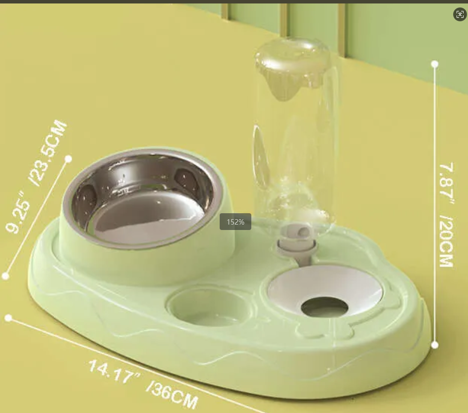Elevated Double Cat Bowls: Automatic Water Dispenser Ceramic Food Bowls for Dogs & Cats Free shipping