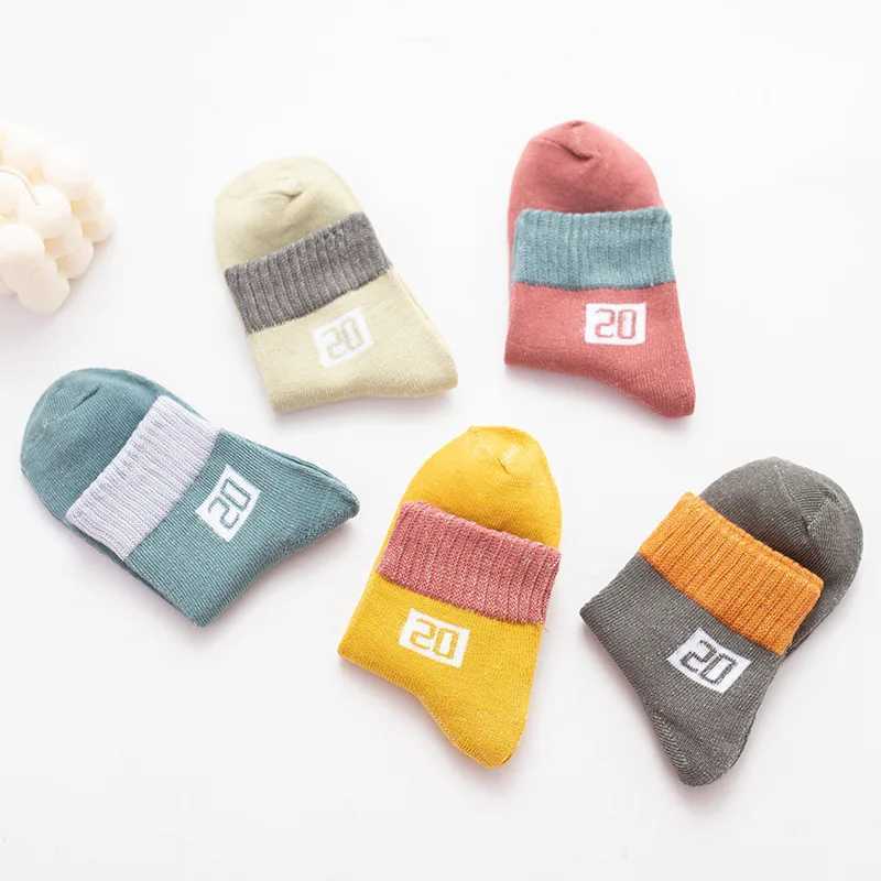 5 pairs of childrens socks per batch autumn and winter childrens cotton cartoon baby girl boy fashionable socks 1 2 3 4 5 6 7 8 9 years old X2503221