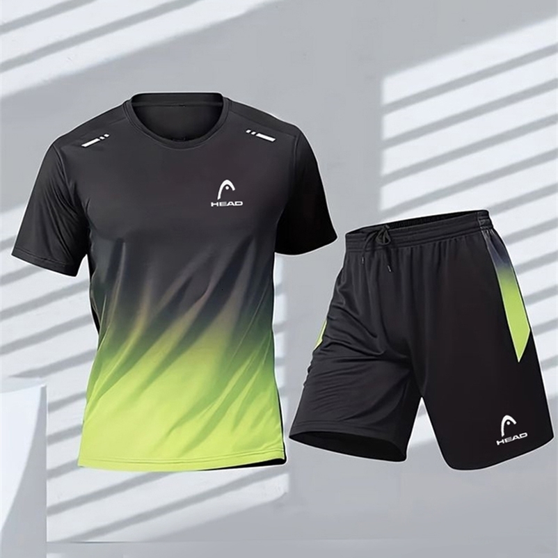 2025 Mens T-shirt and Shorts Set Summer Mens Tennis Short sleeved T-shirt Fashion and Comfortable Badminton Training Shorts 250321