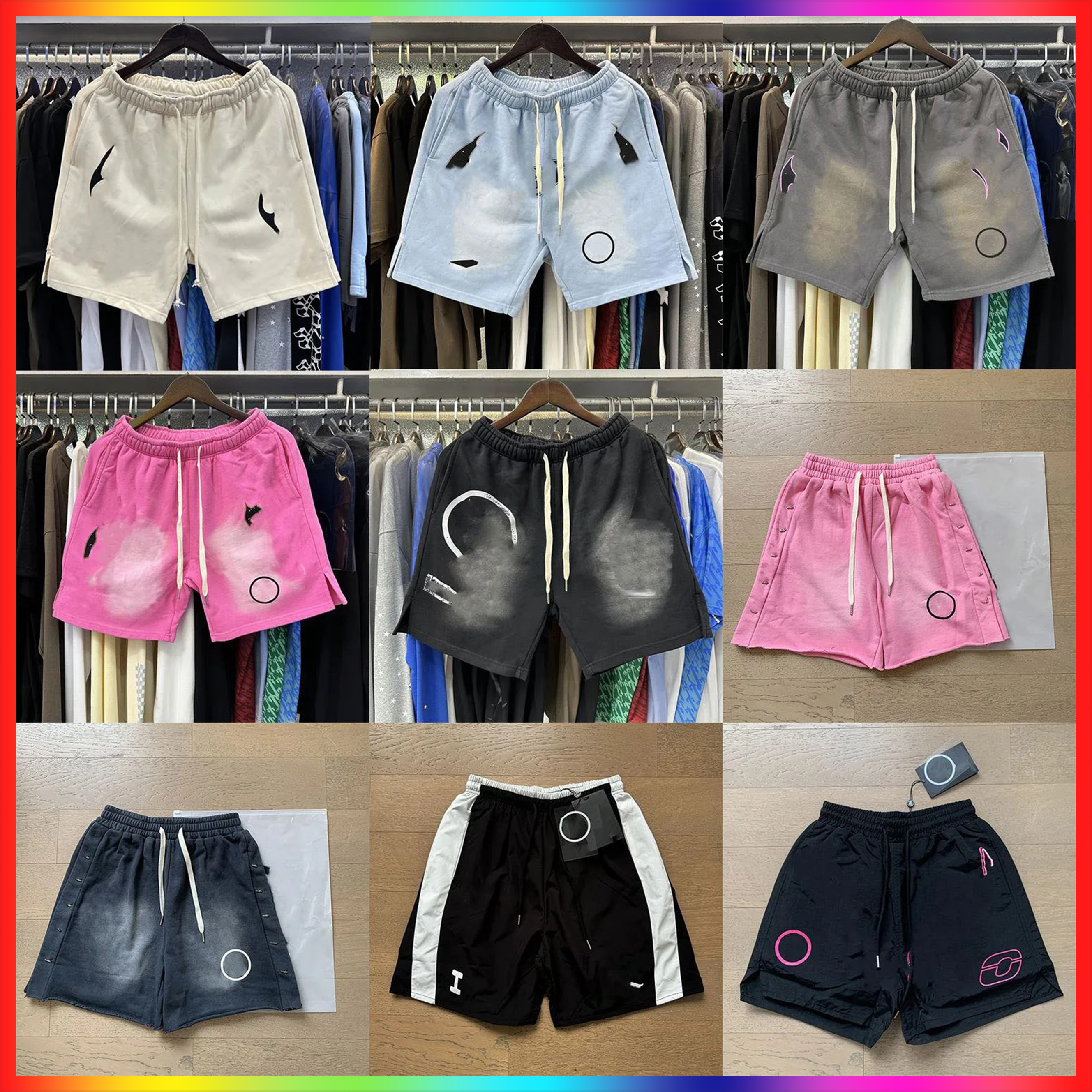 2025 New Designer shorts Graffiti Letter Pattern Printed High Street Retro 5A Hip Hop fashion Helles Star Shorts Summer Women's Loose Casual Washed Helly Starshorts