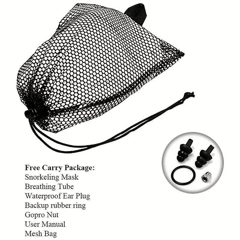 Full Face Snorkel Mask with Latest Dry Top SystemFoldable 180 Degree Panoramic View Snorkeling Mask with Camera MountSafe Brea 250321bj - view 7