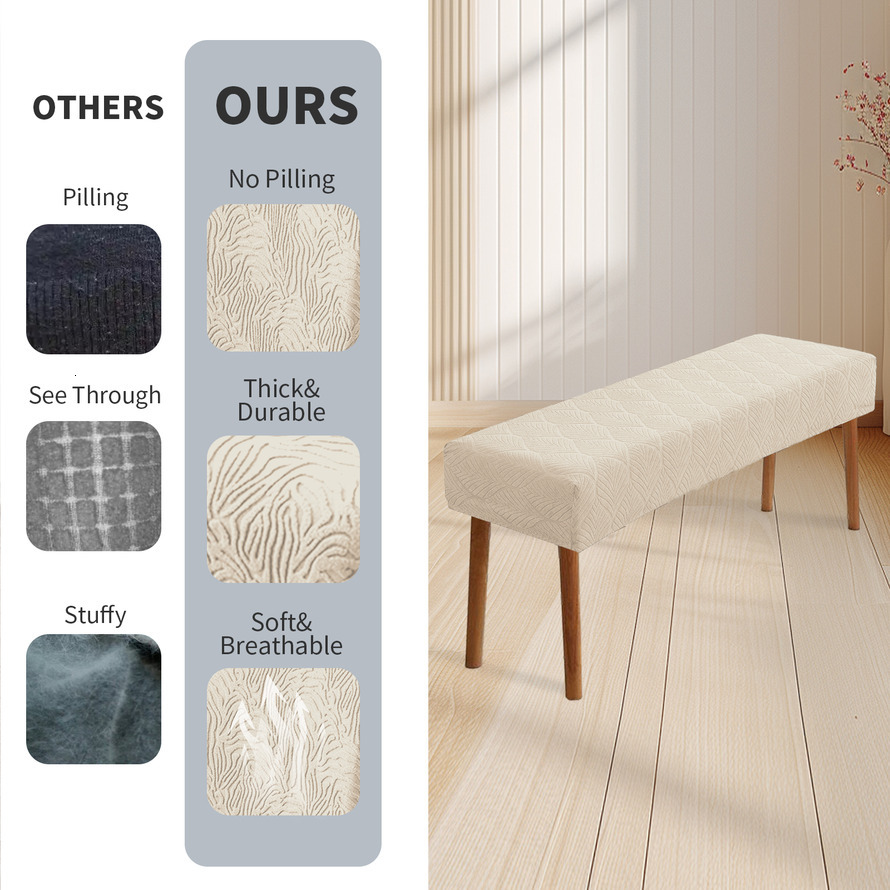 Stretch Jacquard Dining Chair Cover - Dustproof Removable Bench Sofa Cover Washable Living Room Bench Seat Protection Cover mounted hot sales
