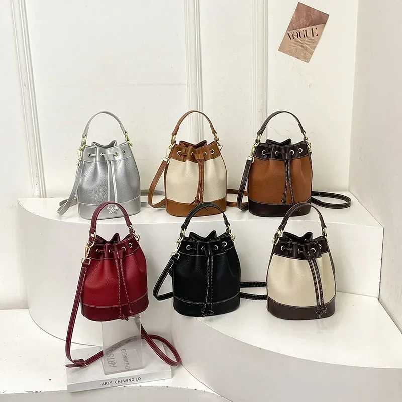 PU String niche design cross body bag popular fashion womens bag for sale 2025 new Versatile Communicating Bucket bag Y250320
