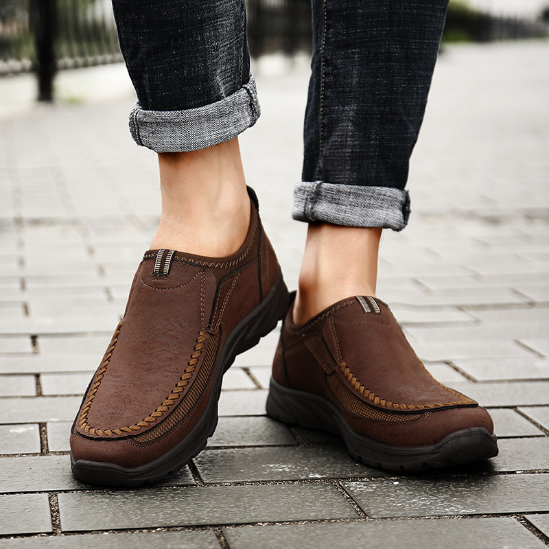 Spring and autumn foot cover youth large 45 men's casual leather shoes 46 large size 47 fashionable shoes widen and fatten 48 middle-aged 2025
