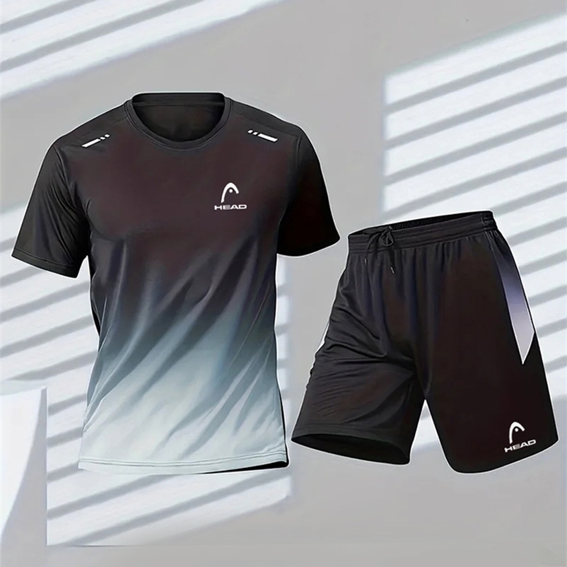 2025 Mens T-shirt and Shorts Set Summer Mens Tennis Short sleeved T-shirt Fashion and Comfortable Badminton Training Shorts 250321