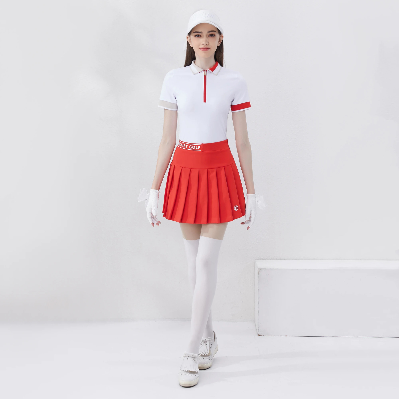 Golfist Golf Wear Ladies Polo Shirt Zipper Short Sleeve T-shirt Quick Dry Outdoor Athletic Tops Womens Golf Clothing 250321