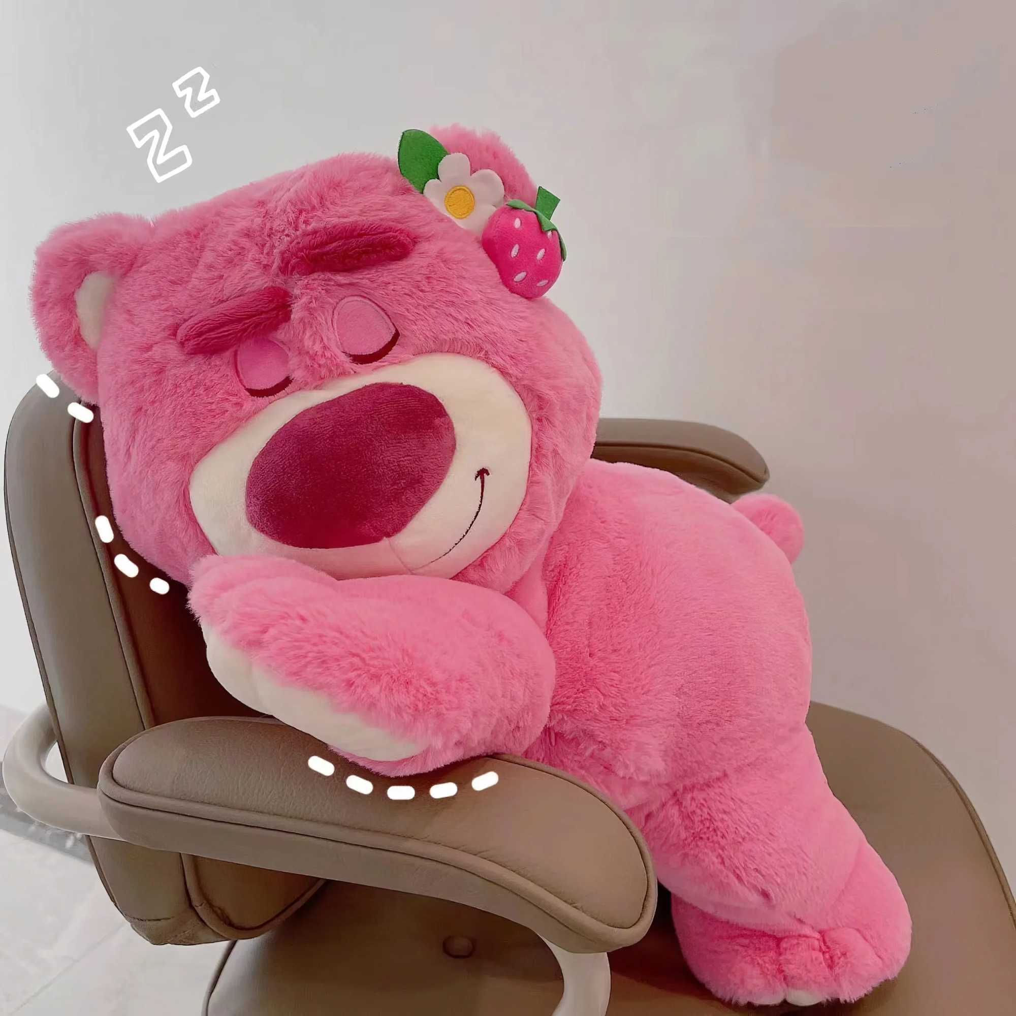 80cm Anime Lots-o-Huggin Bear Plush Toy KAWaii Lying in Bed Sleeping Loso Bear Plush Soft Fill Doll Pillow Birthday Gift X250322