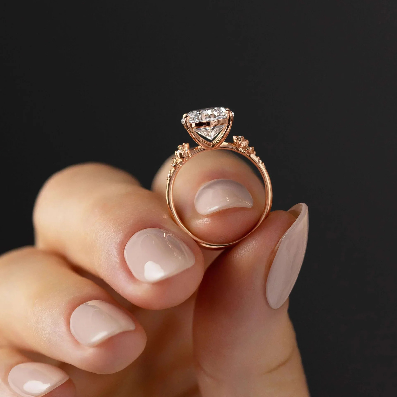 1ct 2ct 3ct gold-plated oval cut 925 sterling silver ring womens zircon cluster engagement ring 250311