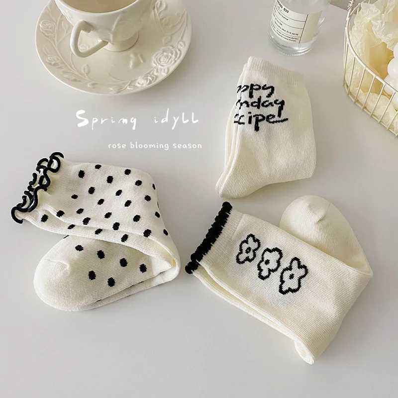 Flower Socks Girls Fancy Lace Princess Socks Spring Calf Length 1-12Y Girls Socks Children Cotton Socks X2503221